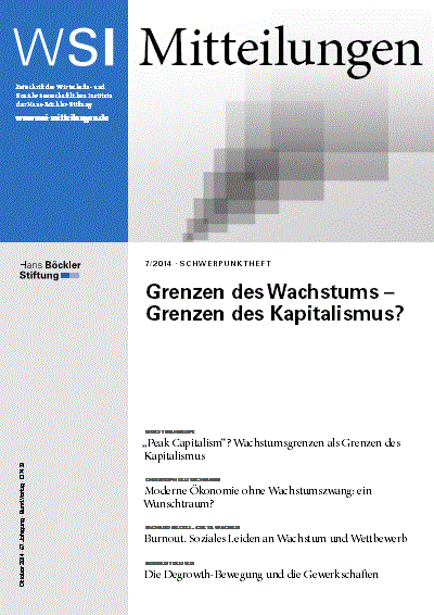 Cover der Ausgabe: WSI-Mitteilungen Jahrgang 67 (2014), Heft 7