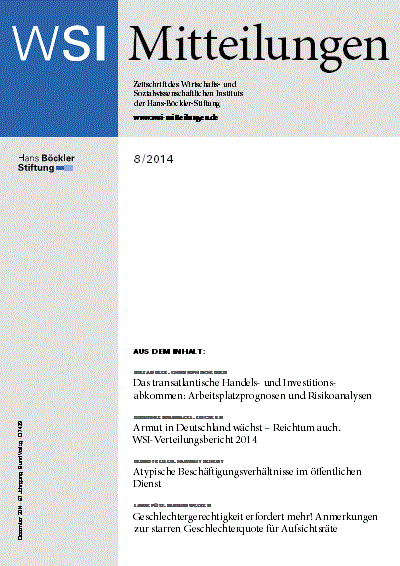 Cover der Ausgabe: WSI-Mitteilungen Jahrgang 67 (2014), Heft 8