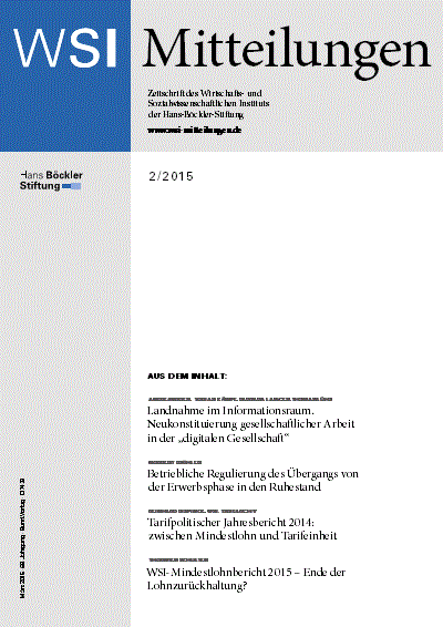 Cover der Ausgabe: WSI-Mitteilungen Jahrgang 68 (2015), Heft 2