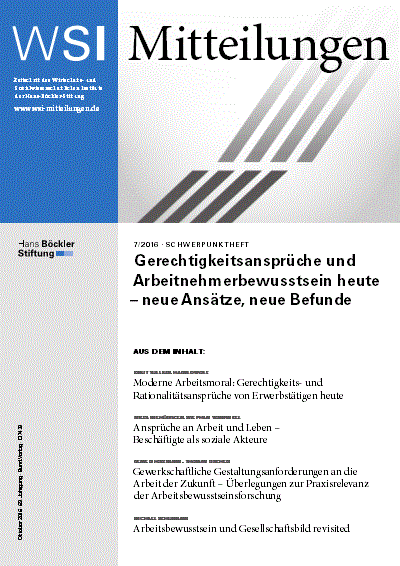 Cover der Ausgabe: WSI-Mitteilungen Jahrgang 69 (2016), Heft 7