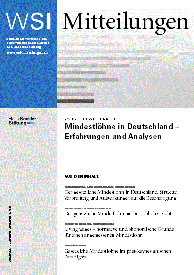 Cover der Ausgabe: WSI-Mitteilungen Jahrgang 70 (2017), Heft 7