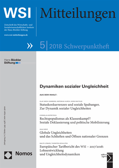 Cover der Ausgabe: WSI-Mitteilungen Jahrgang 71 (2018), Heft 5