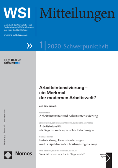 Cover der Ausgabe: WSI-Mitteilungen Jahrgang 73 (2020), Heft 1