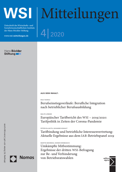 Cover der Ausgabe: WSI-Mitteilungen Jahrgang 73 (2020), Heft 4