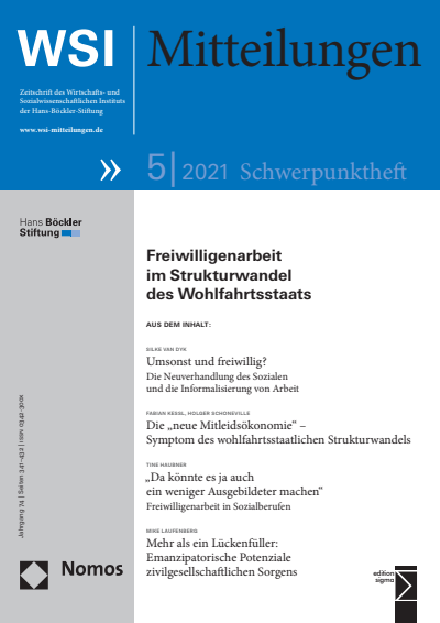 Cover der Ausgabe: WSI-Mitteilungen Jahrgang 74 (2021), Heft 5