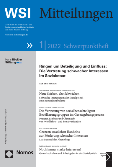 Cover der Ausgabe: WSI-Mitteilungen Jahrgang 75 (2022), Heft 1