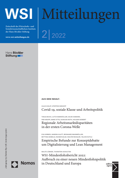 Cover of Volume: WSI-Mitteilungen Volume 75 (2022), Edition 2