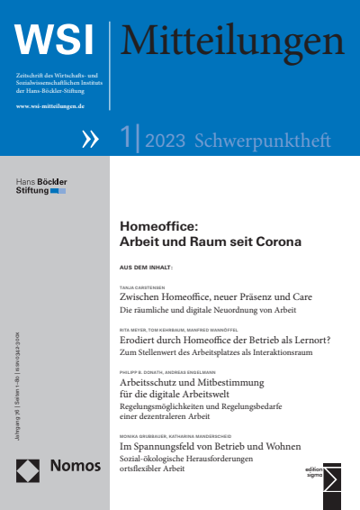Cover of Volume: WSI-Mitteilungen Volume 76 (2023), Edition 1