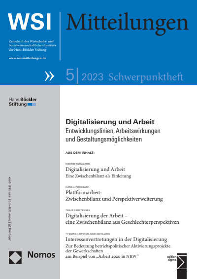 Cover der Ausgabe: WSI-Mitteilungen Jahrgang 76 (2023), Heft 5