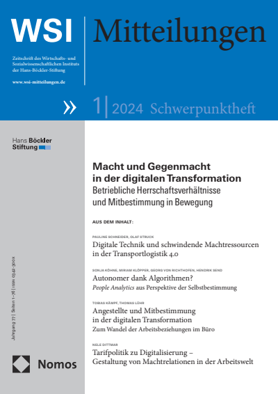 Cover der Ausgabe: WSI-Mitteilungen Jahrgang 77 (2024), Heft 1
