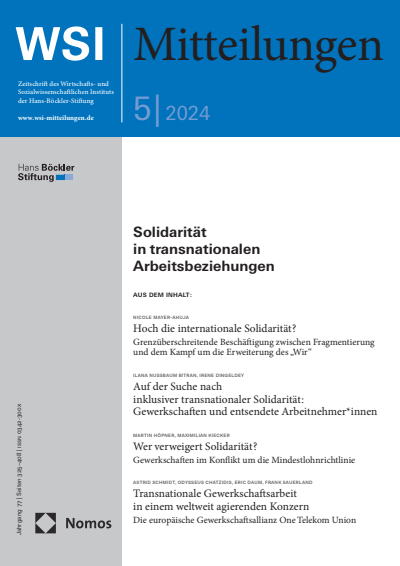 Cover der Ausgabe: WSI-Mitteilungen Jahrgang 77 (2024), Heft 5