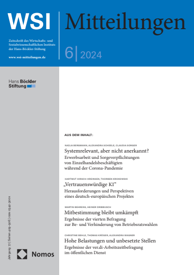 Cover der Ausgabe: WSI-Mitteilungen Jahrgang 77 (2024), Heft 6