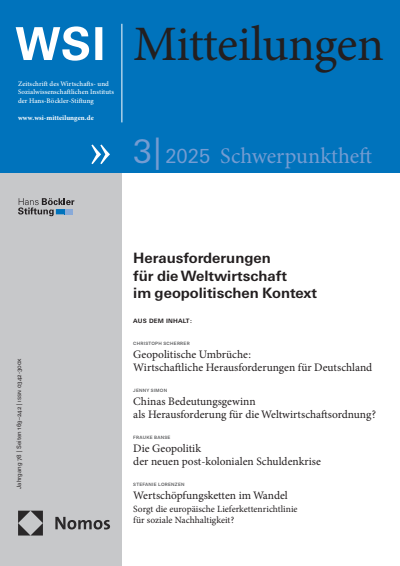 Cover der Ausgabe: WSI-Mitteilungen Jahrgang 78 (2025), Heft 3