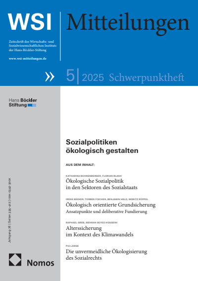 Cover der Ausgabe: WSI-Mitteilungen Jahrgang 78 (2025), Heft 5