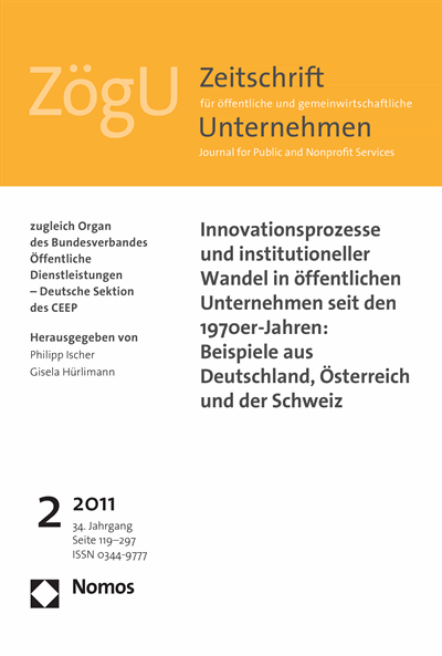 Cover of Volume: ZögU Zeitschrift für öffentliche und gemeinwirtschaftliche Unternehmen Volume 34 (2011), Edition 2