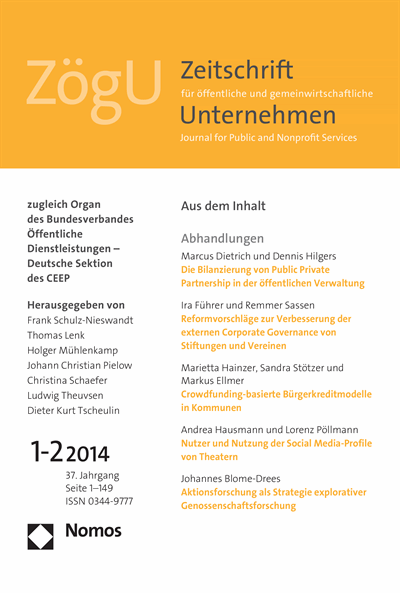 Cover of Volume: ZögU Zeitschrift für öffentliche und gemeinwirtschaftliche Unternehmen Volume 37 (2014), Edition 1-2