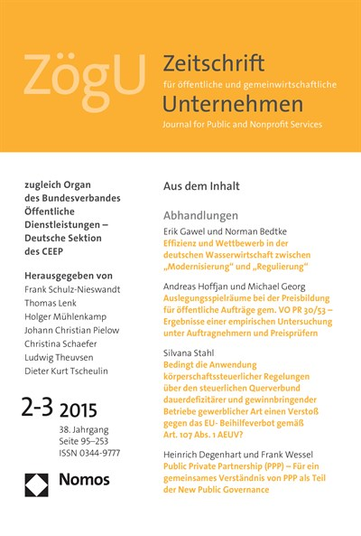 Cover der Ausgabe: ZögU Zeitschrift für öffentliche und gemeinwirtschaftliche Unternehmen Jahrgang 38 (2015), Heft 2-3