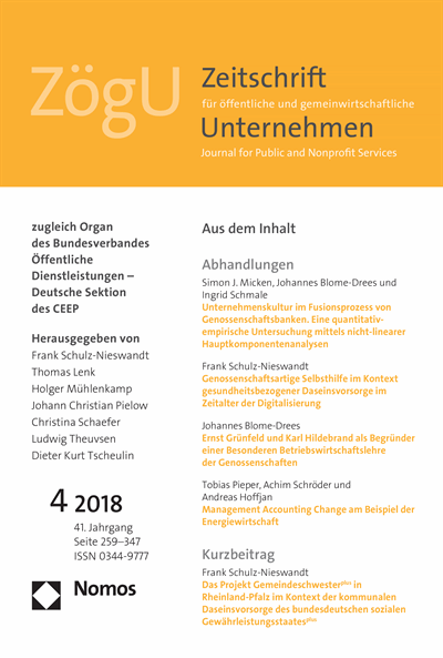 Cover of Volume: ZögU Zeitschrift für öffentliche und gemeinwirtschaftliche Unternehmen Volume 41 (2018), Edition 4