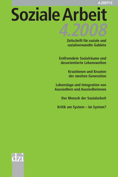 Cover der Ausgabe: Soziale Arbeit Jahrgang 57 (2008), Heft 4
