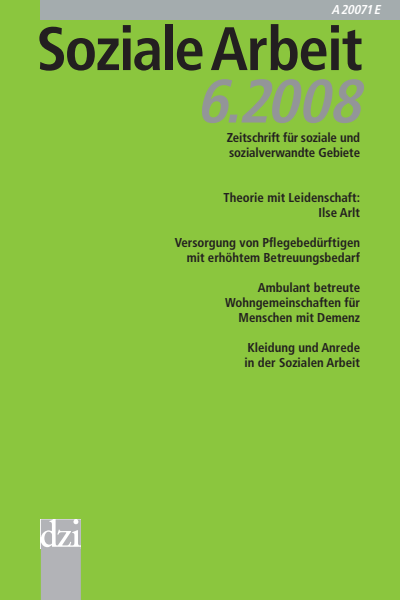 Cover der Ausgabe: Soziale Arbeit Jahrgang 57 (2008), Heft 6