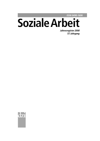 Cover der Ausgabe: Soziale Arbeit Jahrgang 57 (2008), Heft Jahresregister