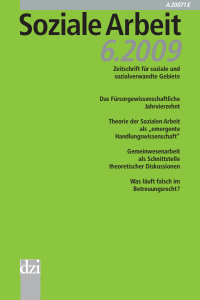 Cover der Ausgabe: Soziale Arbeit Jahrgang 58 (2009), Heft 6