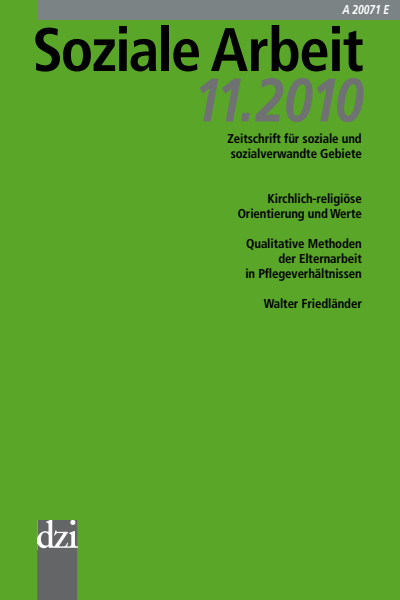 Cover der Ausgabe: Soziale Arbeit Jahrgang 59 (2010), Heft 11
