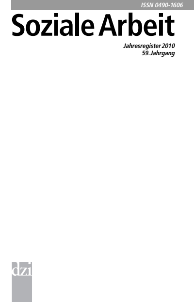 Cover der Ausgabe: Soziale Arbeit Jahrgang 59 (2010), Heft Jahresregister