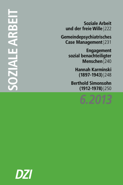 Cover der Ausgabe: Soziale Arbeit Jahrgang 62 (2013), Heft 6
