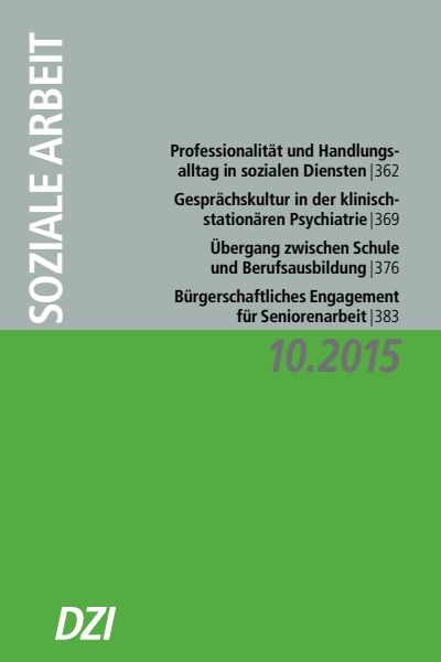 Cover der Ausgabe: Soziale Arbeit Jahrgang 64 (2015), Heft 10