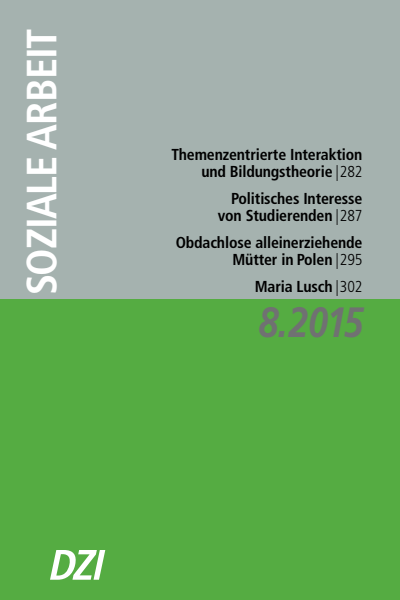 Cover der Ausgabe: Soziale Arbeit Jahrgang 64 (2015), Heft 8