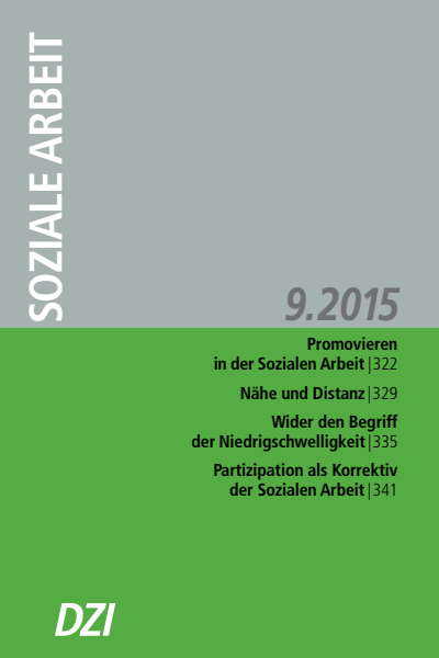 Cover der Ausgabe: Soziale Arbeit Jahrgang 64 (2015), Heft 9