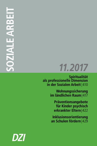 Cover der Ausgabe: Soziale Arbeit Jahrgang 66 (2017), Heft 11