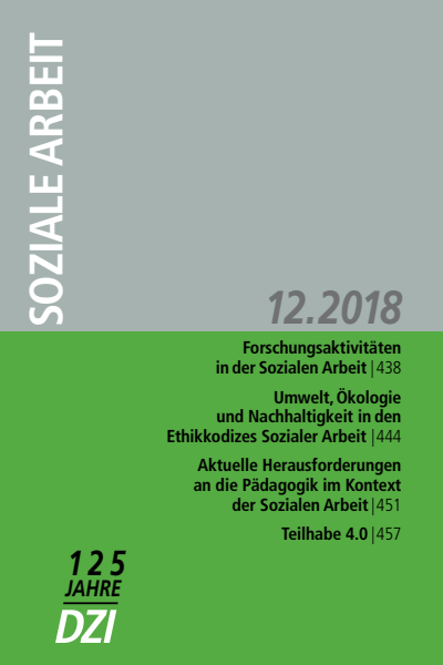 Cover der Ausgabe: Soziale Arbeit Jahrgang 67 (2018), Heft 12