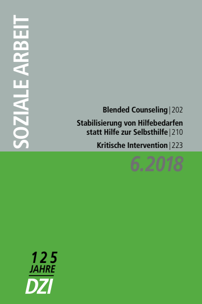 Cover der Ausgabe: Soziale Arbeit Jahrgang 67 (2018), Heft 6