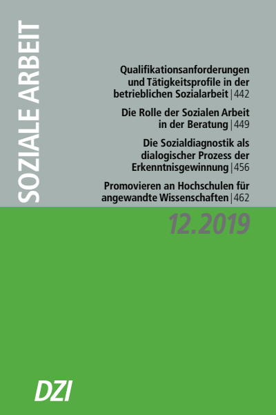 Cover der Ausgabe: Soziale Arbeit Jahrgang 68 (2019), Heft 12