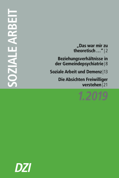Cover der Ausgabe: Soziale Arbeit Jahrgang 68 (2019), Heft 1