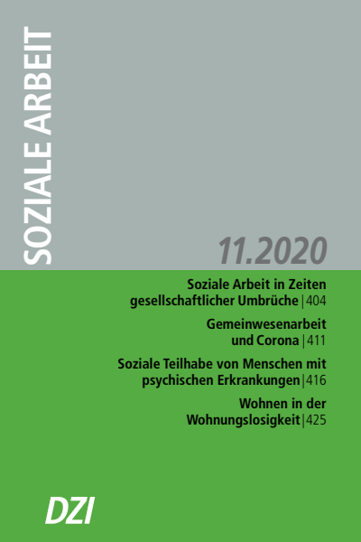 Cover der Ausgabe: Soziale Arbeit Jahrgang 69 (2020), Heft 11
