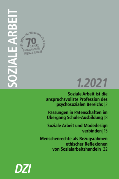 Cover der Ausgabe: Soziale Arbeit Jahrgang 70 (2021), Heft 1