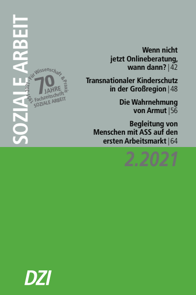 Cover der Ausgabe: Soziale Arbeit Jahrgang 70 (2021), Heft 2