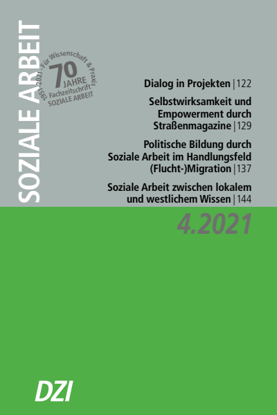 Cover der Ausgabe: Soziale Arbeit Jahrgang 70 (2021), Heft 4