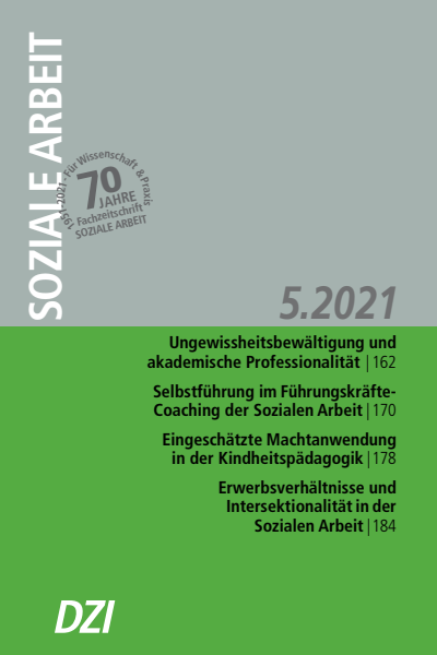 Cover der Ausgabe: Soziale Arbeit Jahrgang 70 (2021), Heft 5