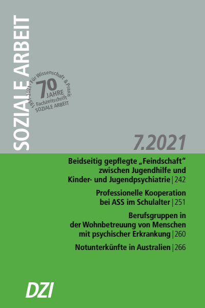 Cover der Ausgabe: Soziale Arbeit Jahrgang 70 (2021), Heft 7