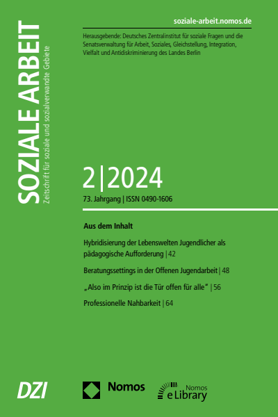 Cover der Ausgabe: Soziale Arbeit Jahrgang 73 (2024), Heft 2