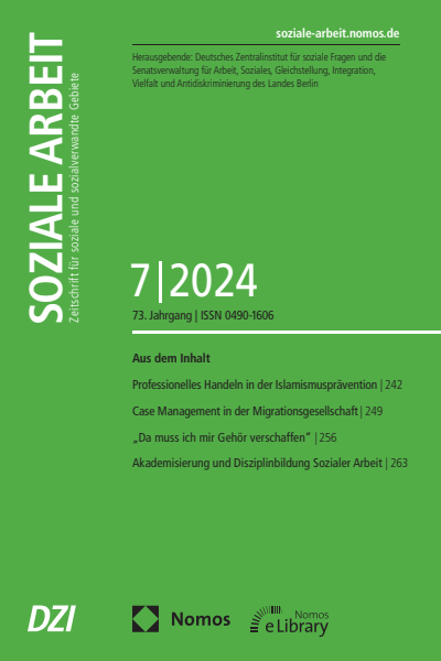 Cover der Ausgabe: Soziale Arbeit Jahrgang 73 (2024), Heft 7