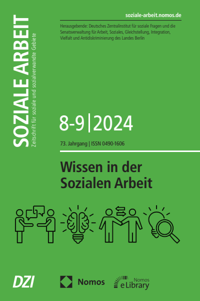 Cover der Ausgabe: Soziale Arbeit Jahrgang 73 (2024), Heft 8-9