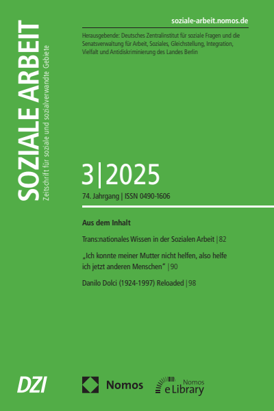 Cover der Ausgabe: Soziale Arbeit Jahrgang 74 (2025), Heft 3