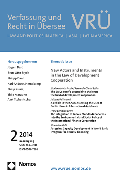 Cover of Volume: VRÜ Verfassung und Recht in Übersee Volume 47 (2014), Edition 3