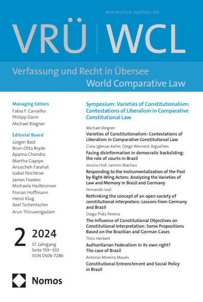 Cover der Ausgabe: VRÜ Verfassung und Recht in Übersee Jahrgang 57 (2024), Heft 2