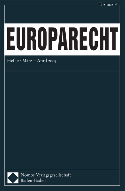 Cover der Ausgabe: Europarecht (EuR) Jahrgang 40 (2005), Heft 2